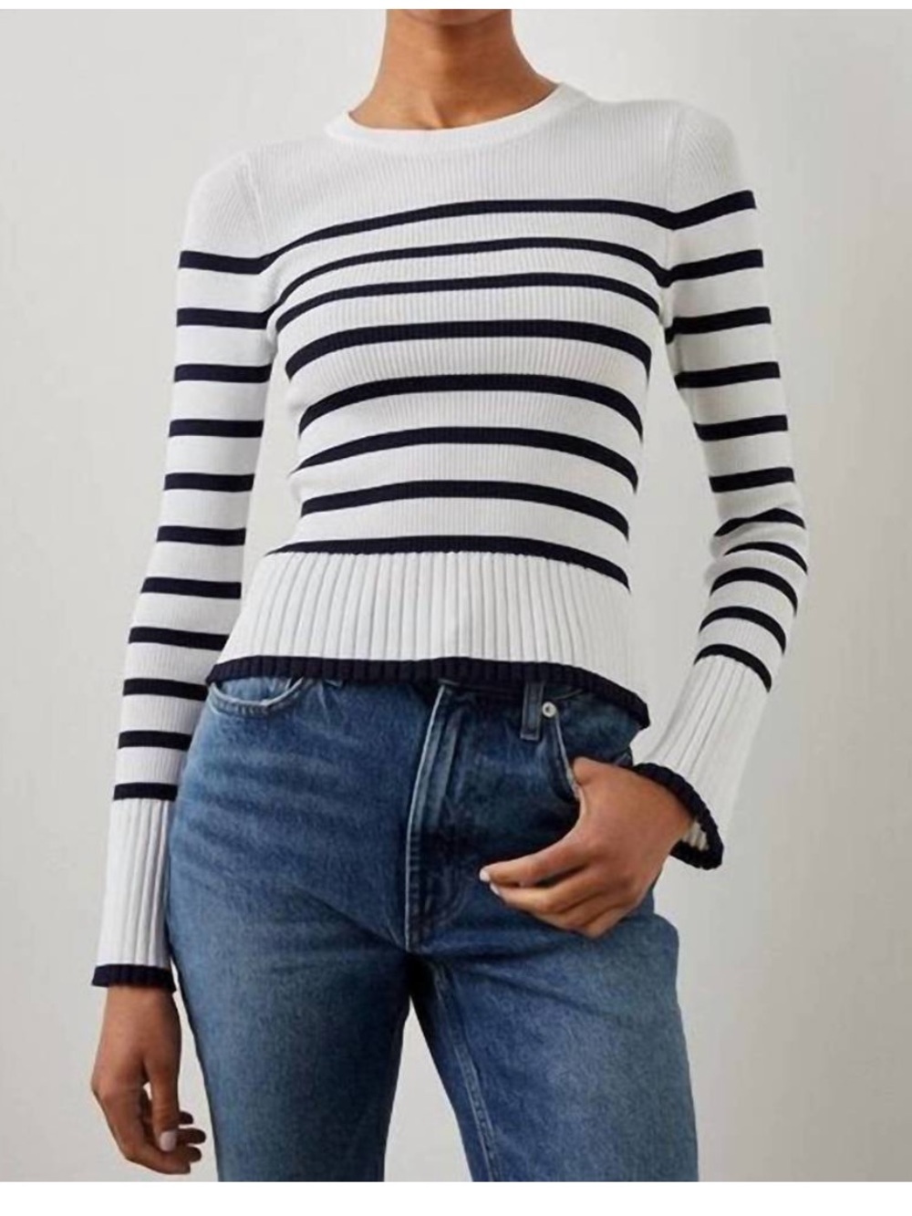 NEW Rails Gemma Sweater Ivory Navy Stripe Coastal Size Medium